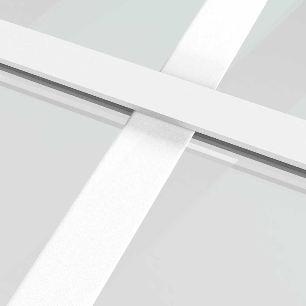 Innentür 93x201,5 cm Weiß ESG-Glas und Aluminium