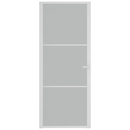 Innentür 83x201,5 cm Weiß Mattglas und Aluminium