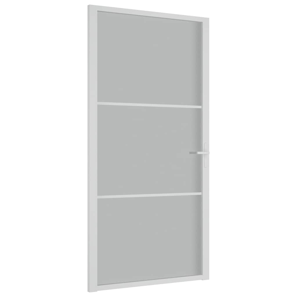Innentür 102,5x201,5 cm Weiß Mattglas und Aluminium