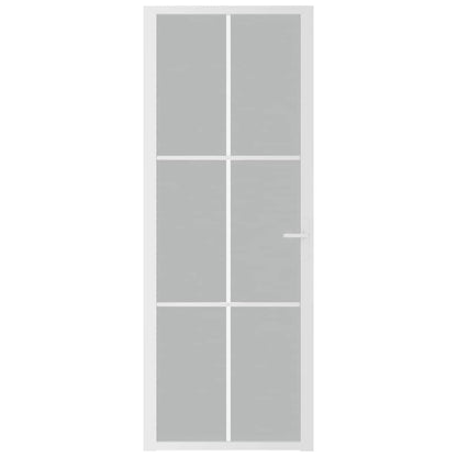 Innentür 76x201,5 cm Weiß Mattglas und Aluminium