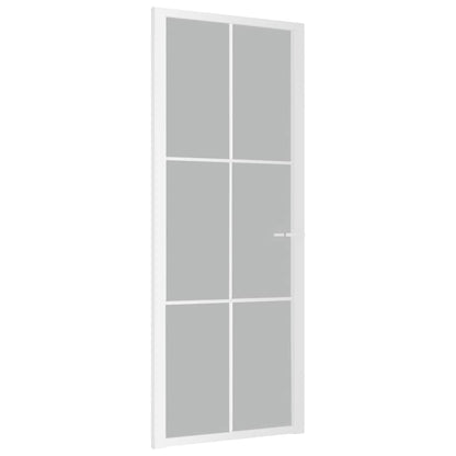 Innentür 83x201,5 cm Weiß Mattglas und Aluminium