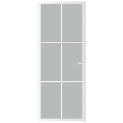 Innentür 83x201,5 cm Weiß Mattglas und Aluminium