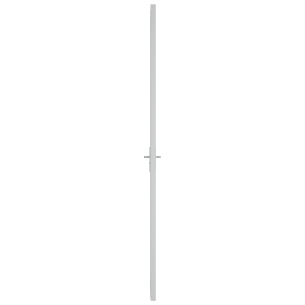 Porte intérieure 102,5x201,5 cm verre trempé blanc et aluminium