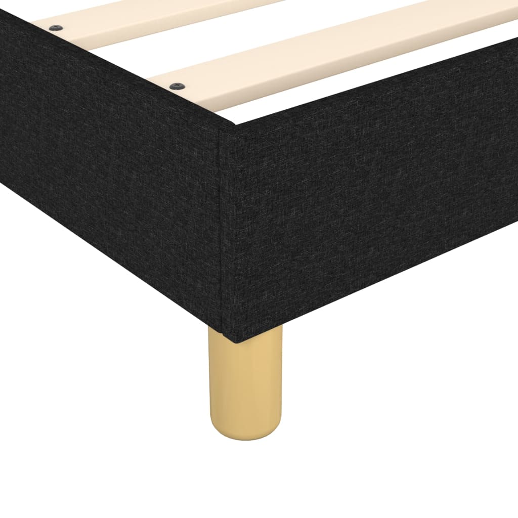 Lit à sommier tapissier avec matelas tissu noir 80x200 cm