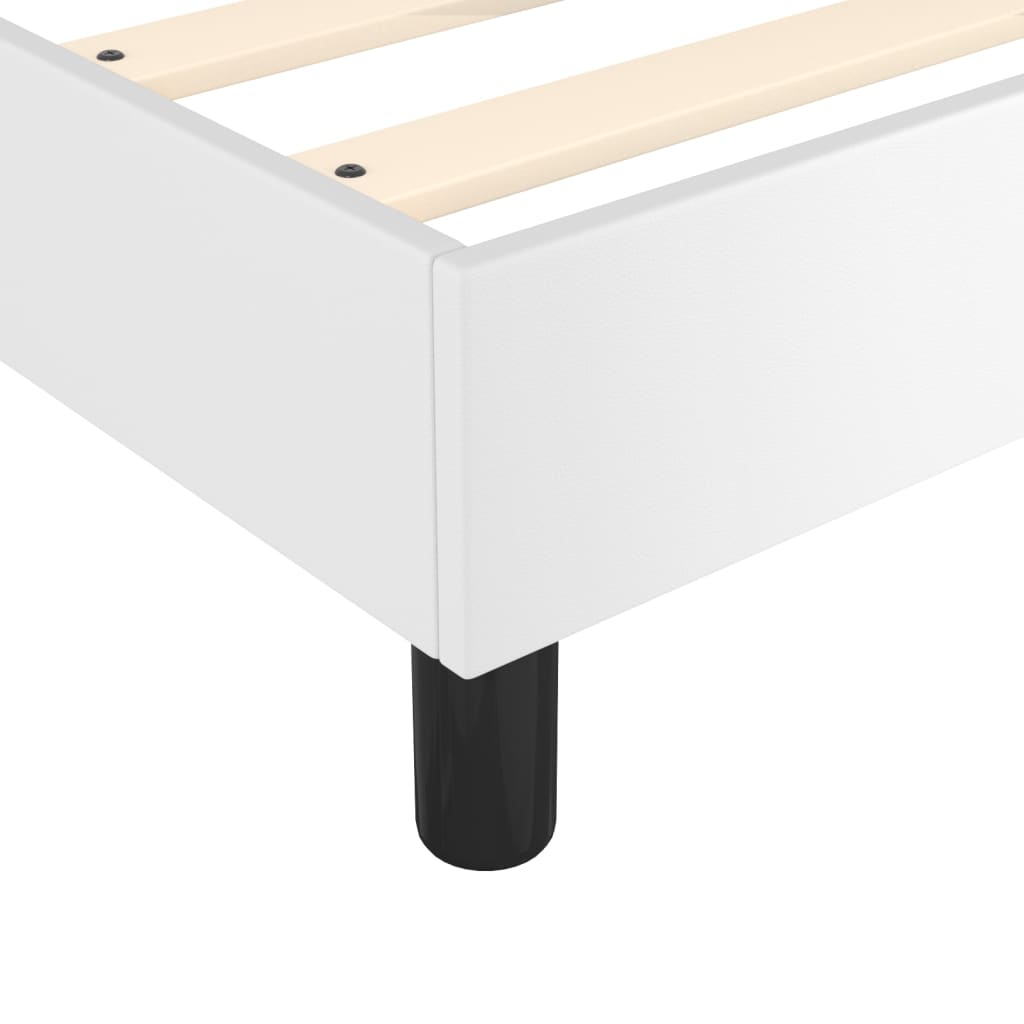Lit à sommier tapissier avec matelas blanc 90x200 cm en similicuir