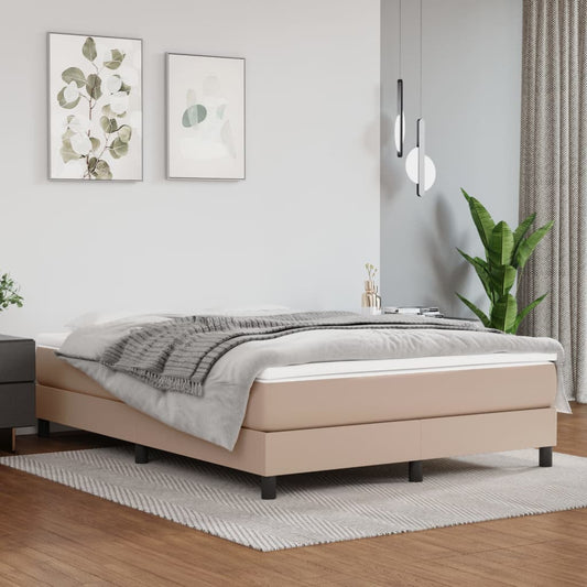 Matelas à sommier tapissier cappuccino-marron 140x190cm cuir artificiel