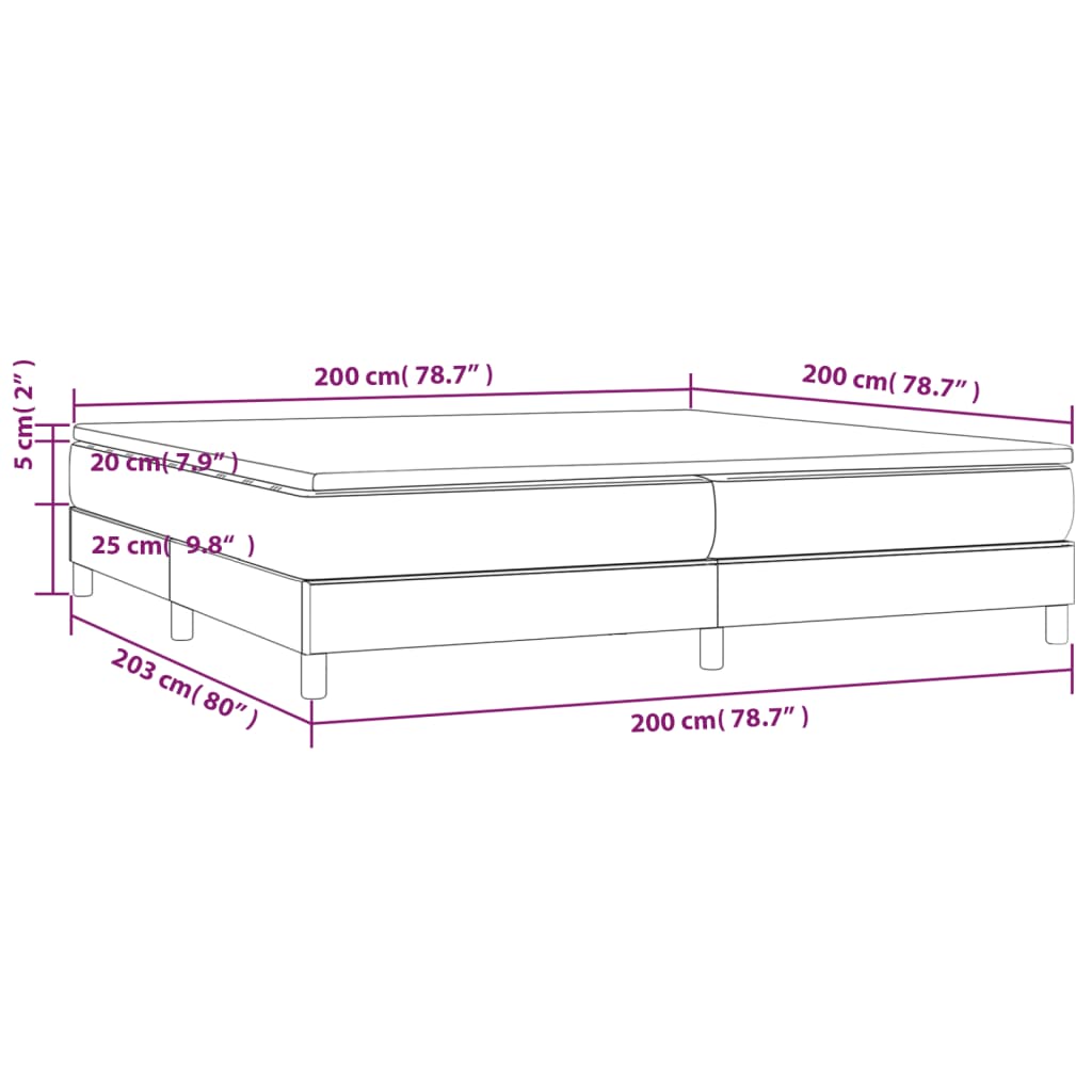 Sommier tapissier avec matelas noir 200x200 cm cuir artificiel