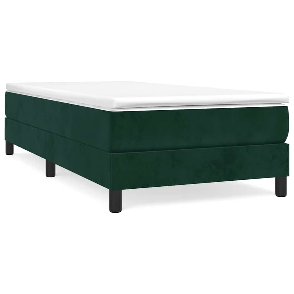 Boxspringbett mit Matratze Dunkelgrün 90x190 cm Samt