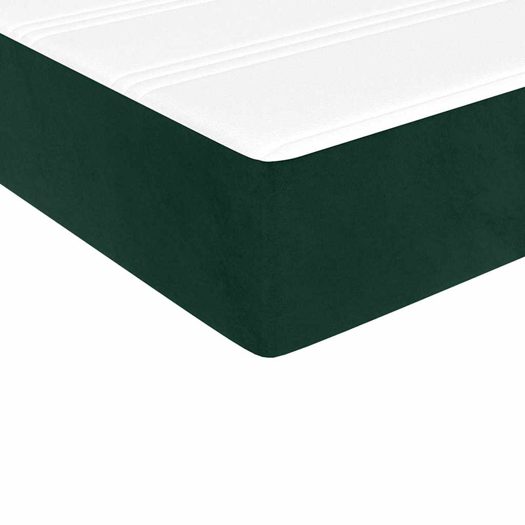 Boxspringbett mit Matratze Dunkelgrün 90x190 cm Samt