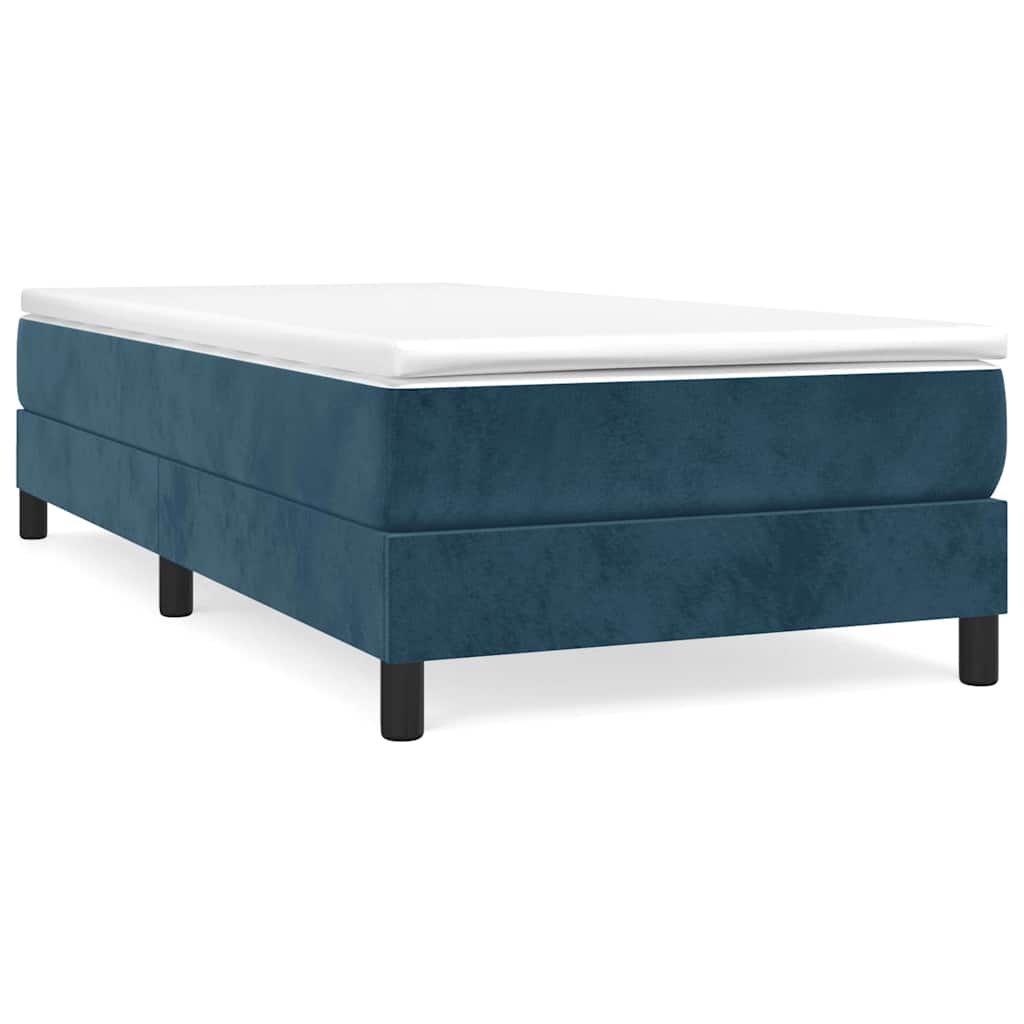 Boxspringbett mit Matratze Dunkelblau 90x200 cm Samt