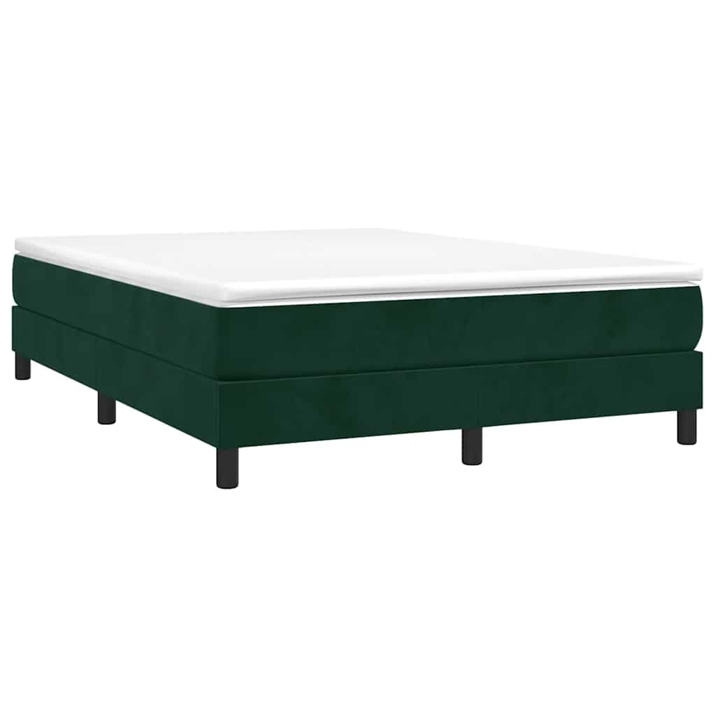 Boxspringbett mit Matratze Dunkelgrün 140x190 cm Samt