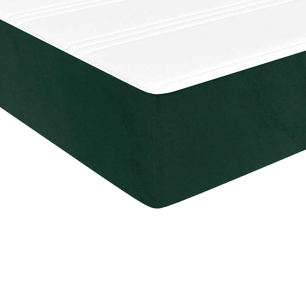 Boxspringbett mit Matratze Dunkelgrün 140x200 cm Samt