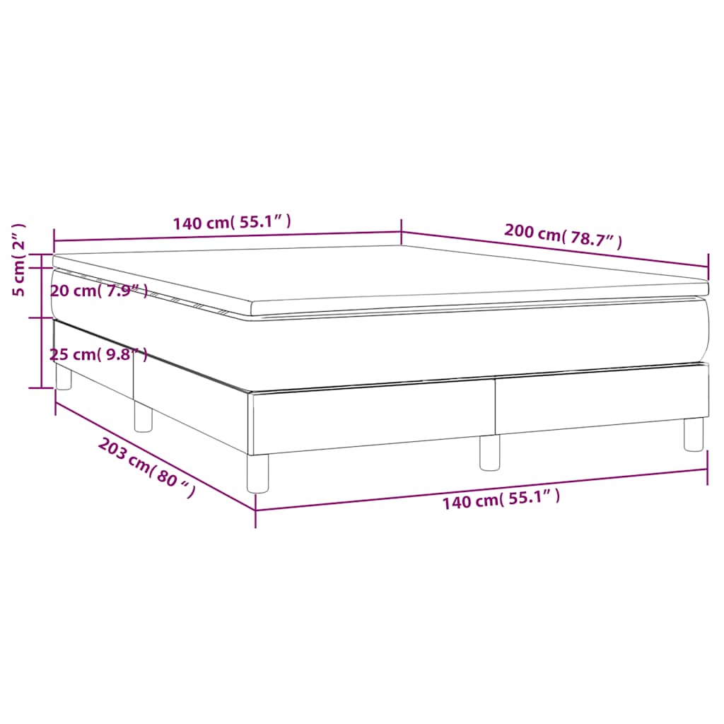 Boxspringbett mit Matratze Dunkelgrün 140x200 cm Samt