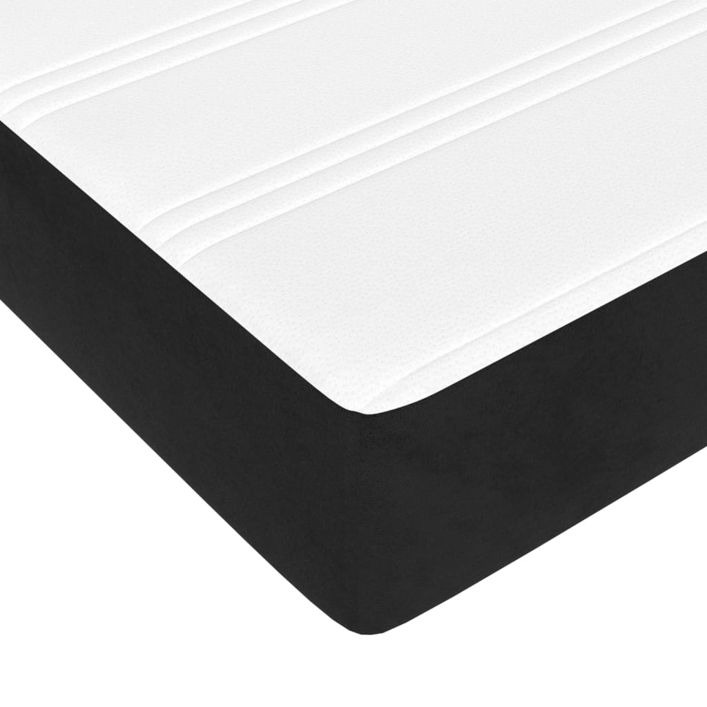 Boxspringbett mit Matratze Schwarz 180x200 cm Samt