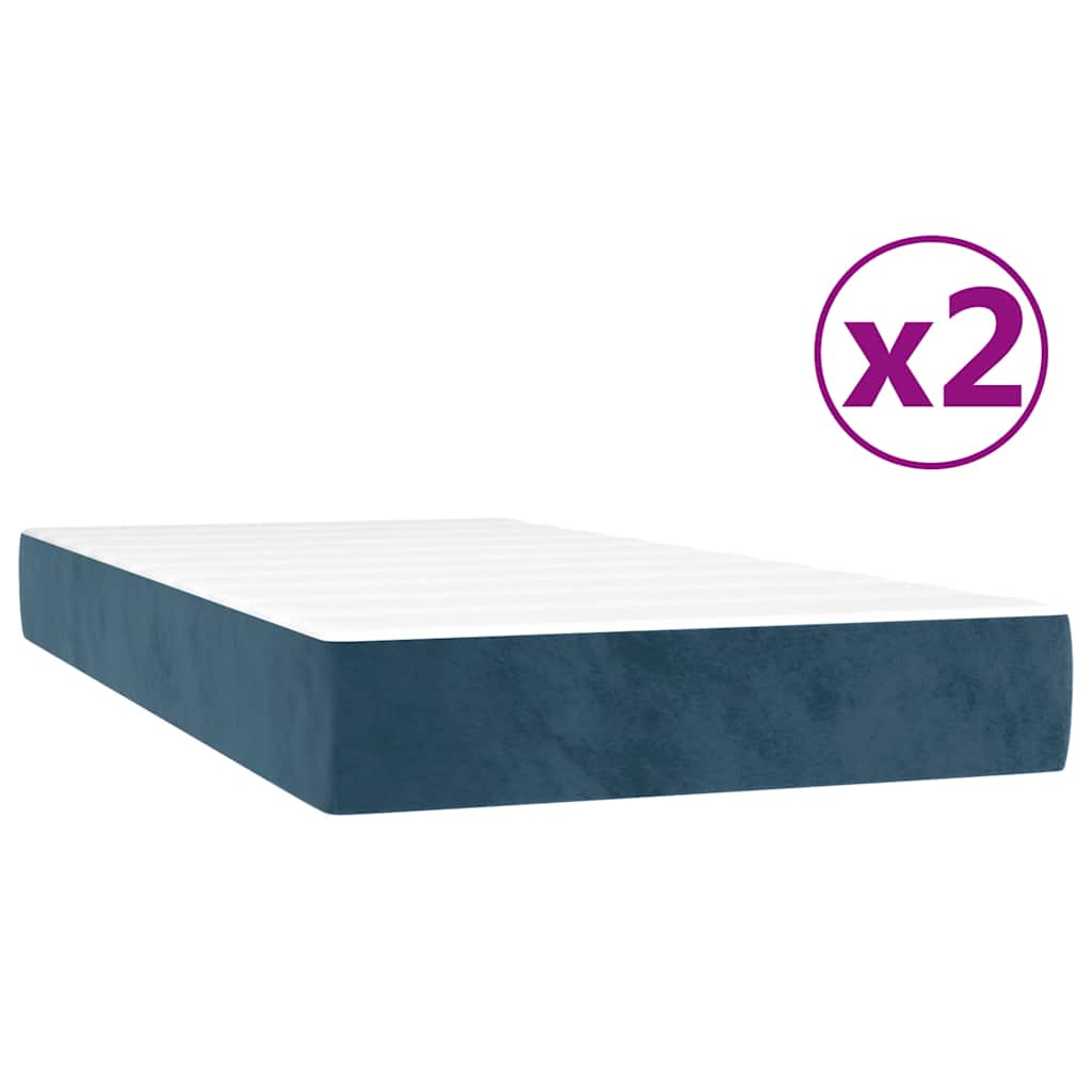 Boxspringbett mit Matratze Dunkelblau 200x200 cm Samt