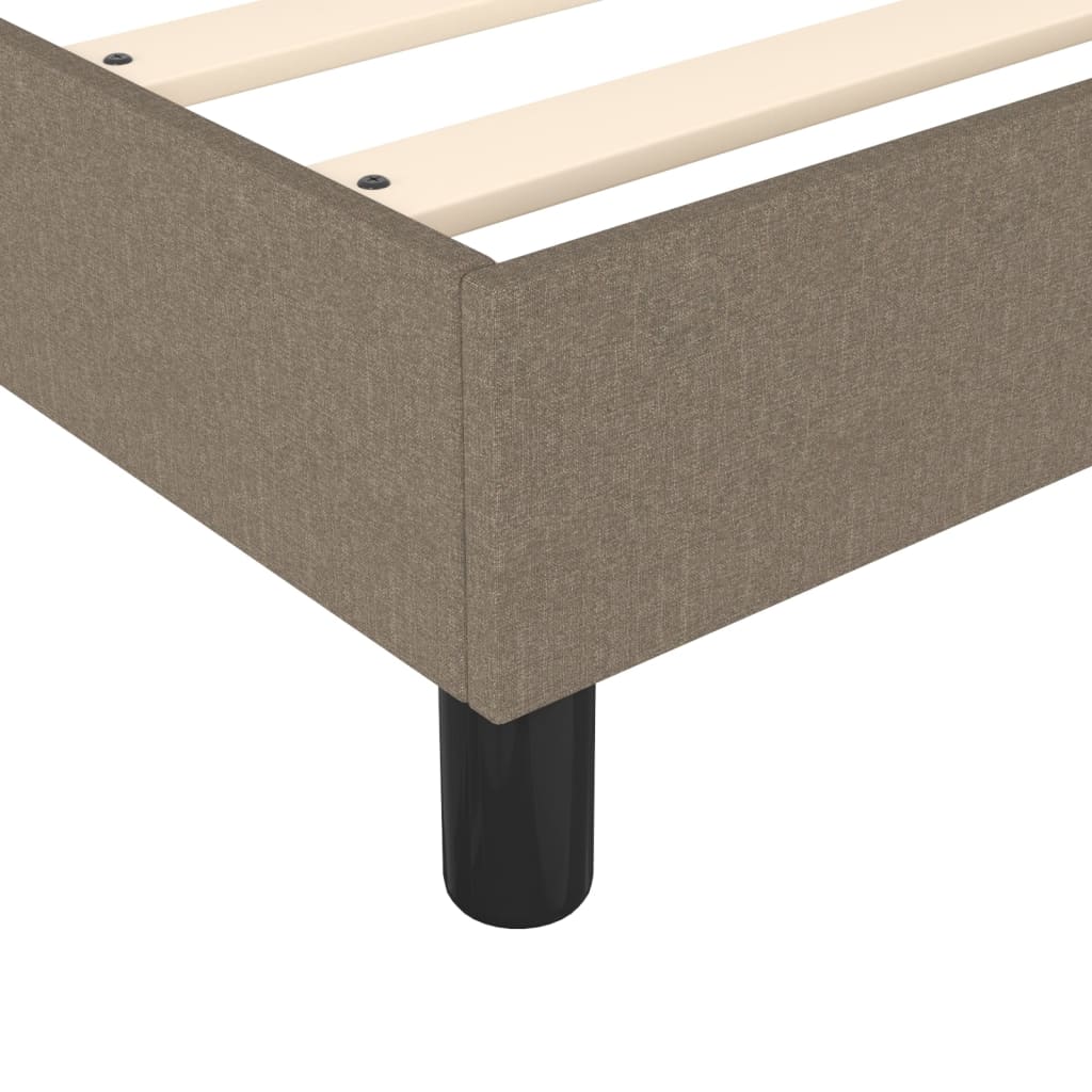 Lit sommier tapissier avec matelas tissu taupe 90x190 cm