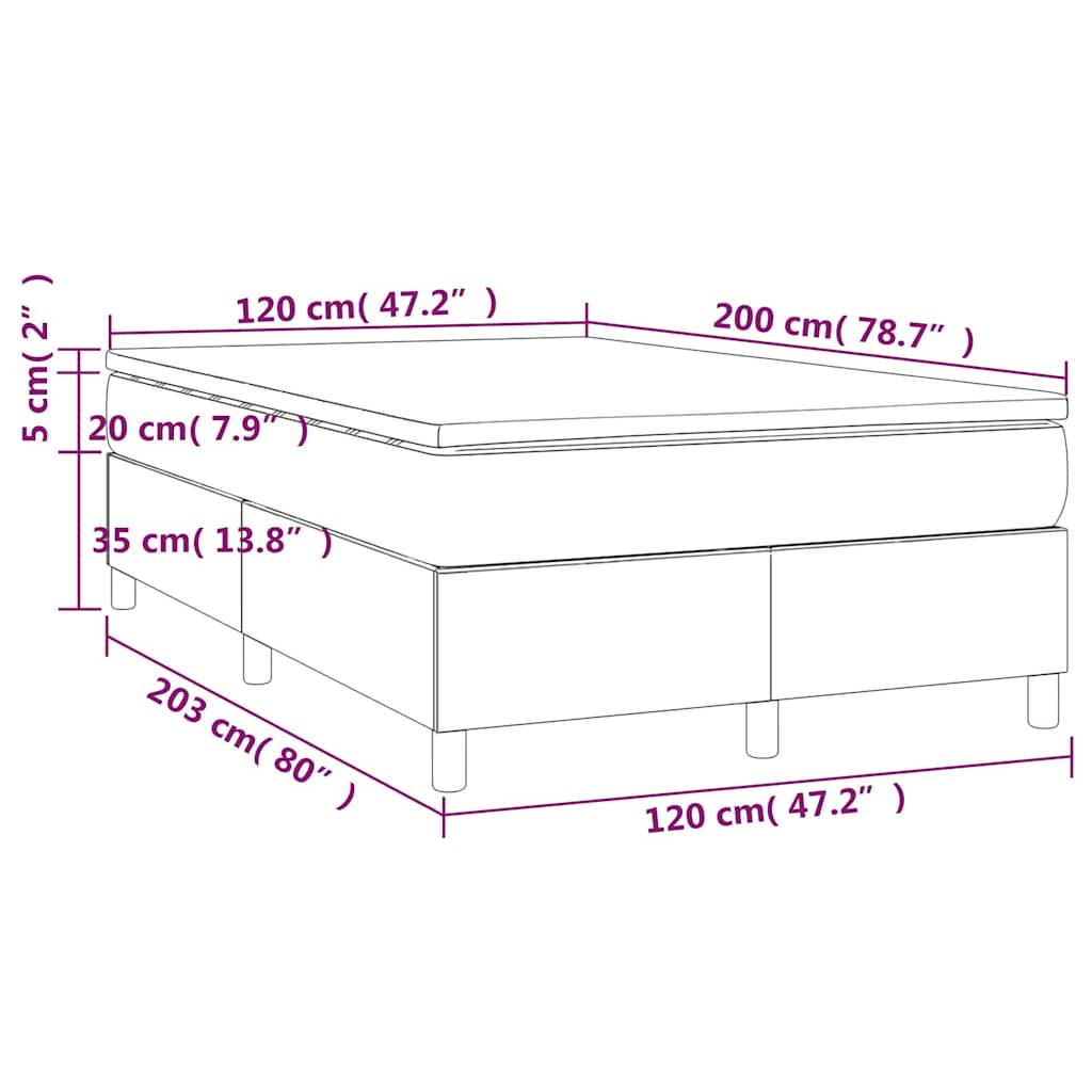 Boxspringbett mit Matratze Dunkelbraun 120x200 cm Stoff
