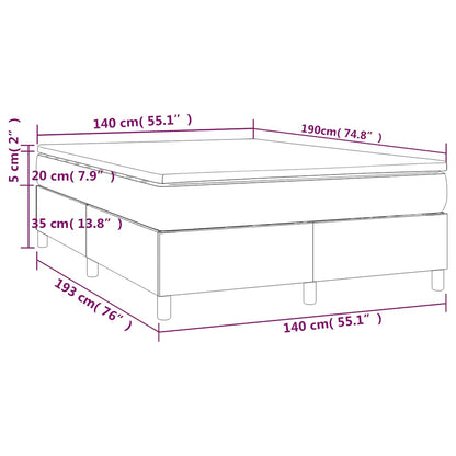 Boxspringbett mit Matratze Taupe 140x190 cm Stoff