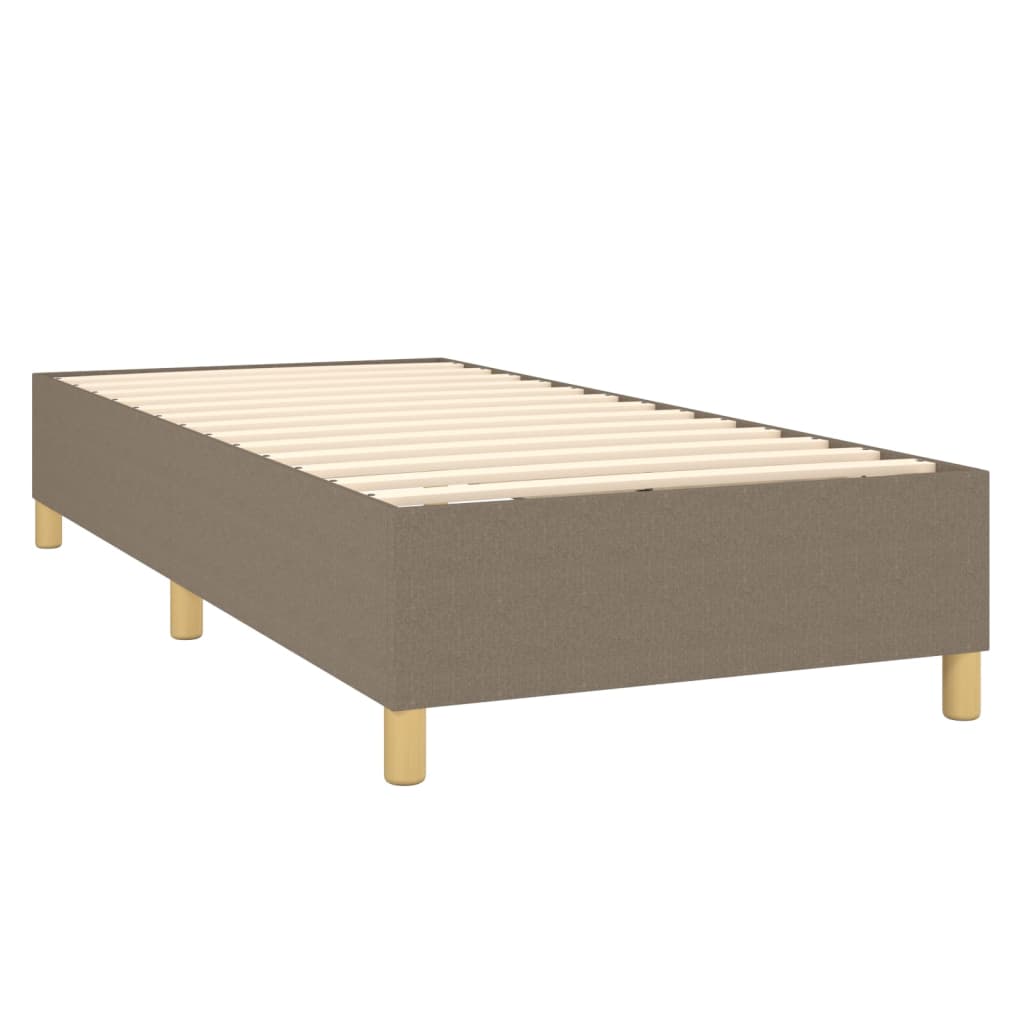 Lit sommier tapissier avec matelas tissu taupe 80x200 cm