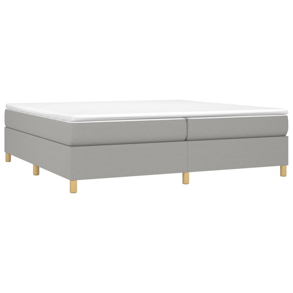 Boxspringbett mit Matratze Hellgrau 200x200 cm Stoff