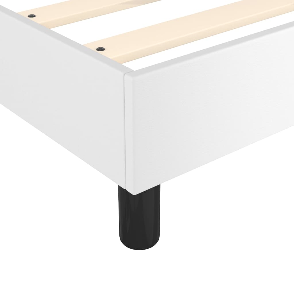 Lit à sommier tapissier avec matelas blanc 90x200 cm en similicuir
