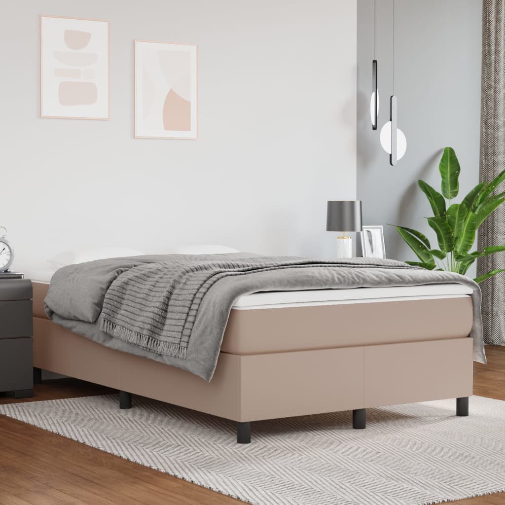 Boxspringbett Matratze Cappuccino-Braun 120x200cm Kunstleder