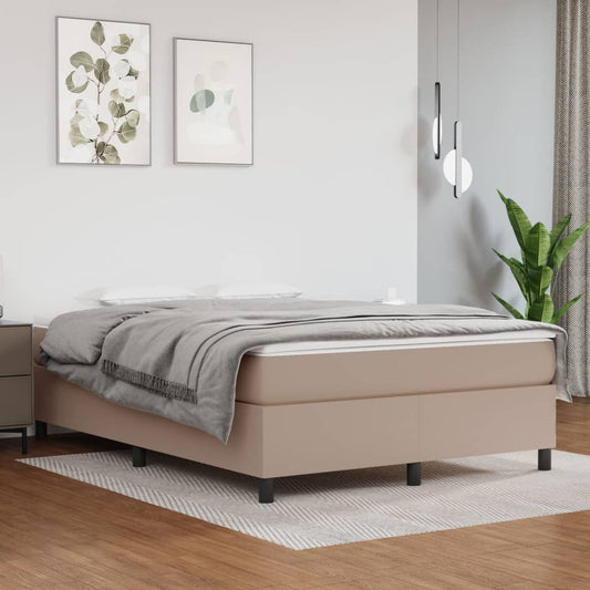 Matelas à sommier tapissier cappuccino-marron 140x190cm cuir artificiel