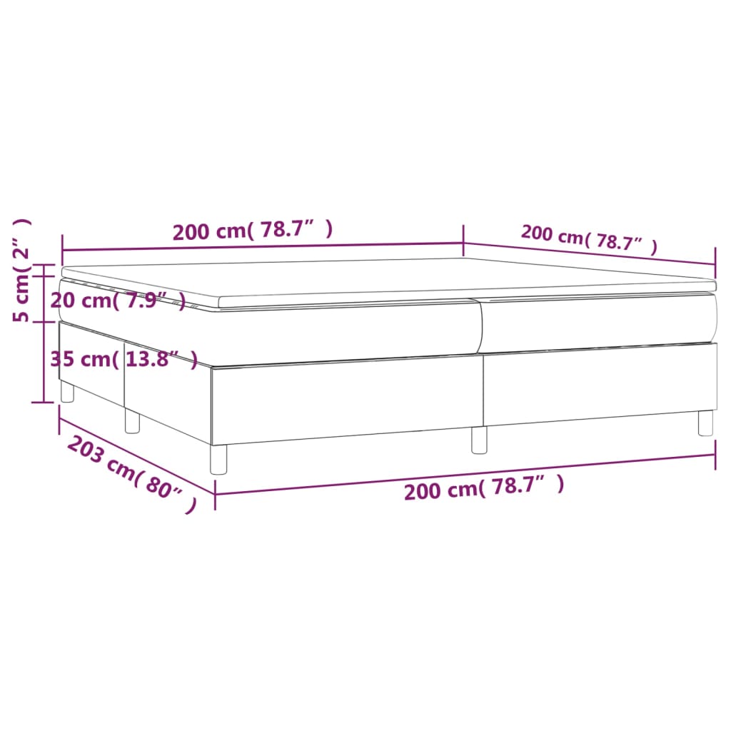 Lit à sommier tapissier avec matelas noir 200x200 cm en similicuir