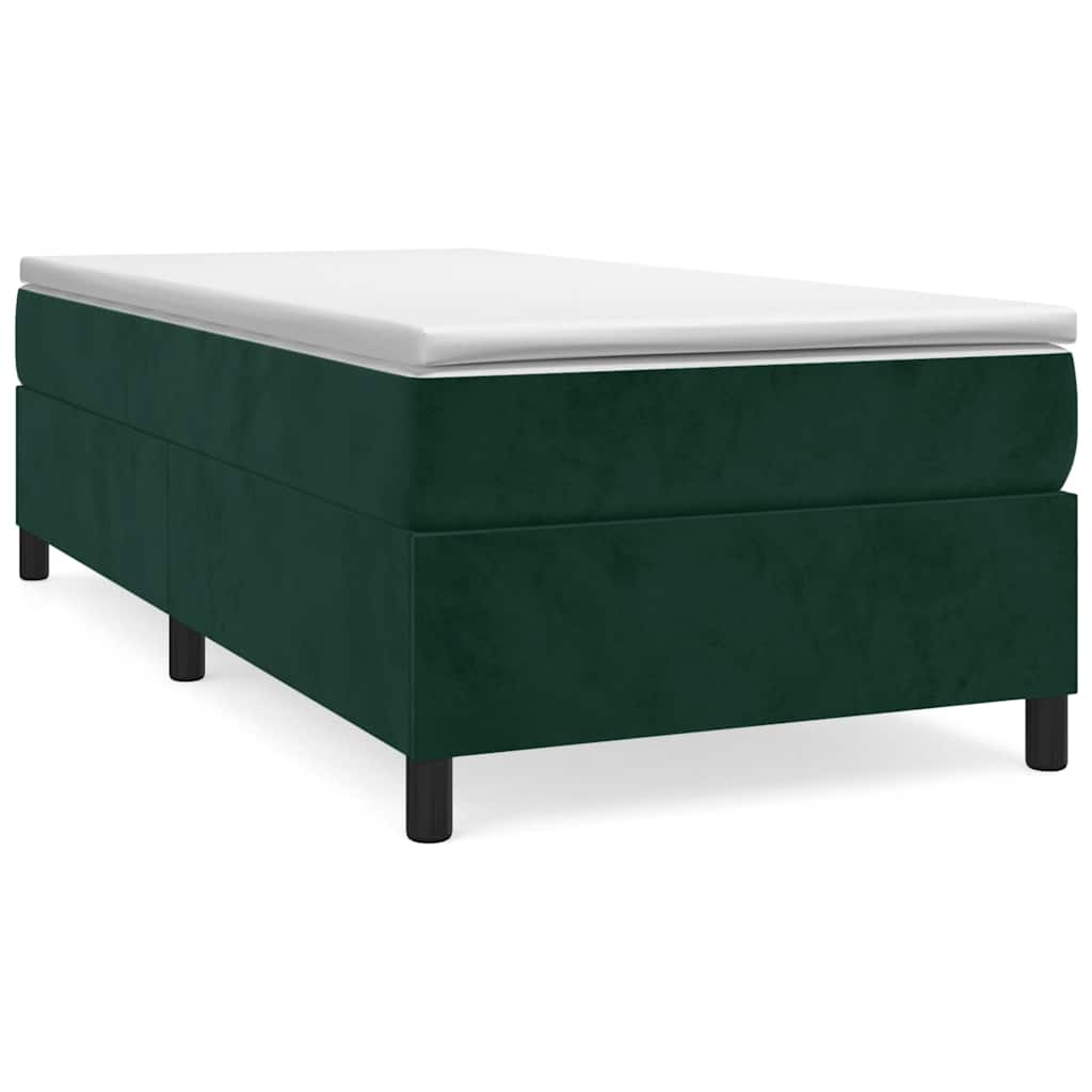 Boxspringbett mit Matratze Dunkelgrün 80x200 cm Samt