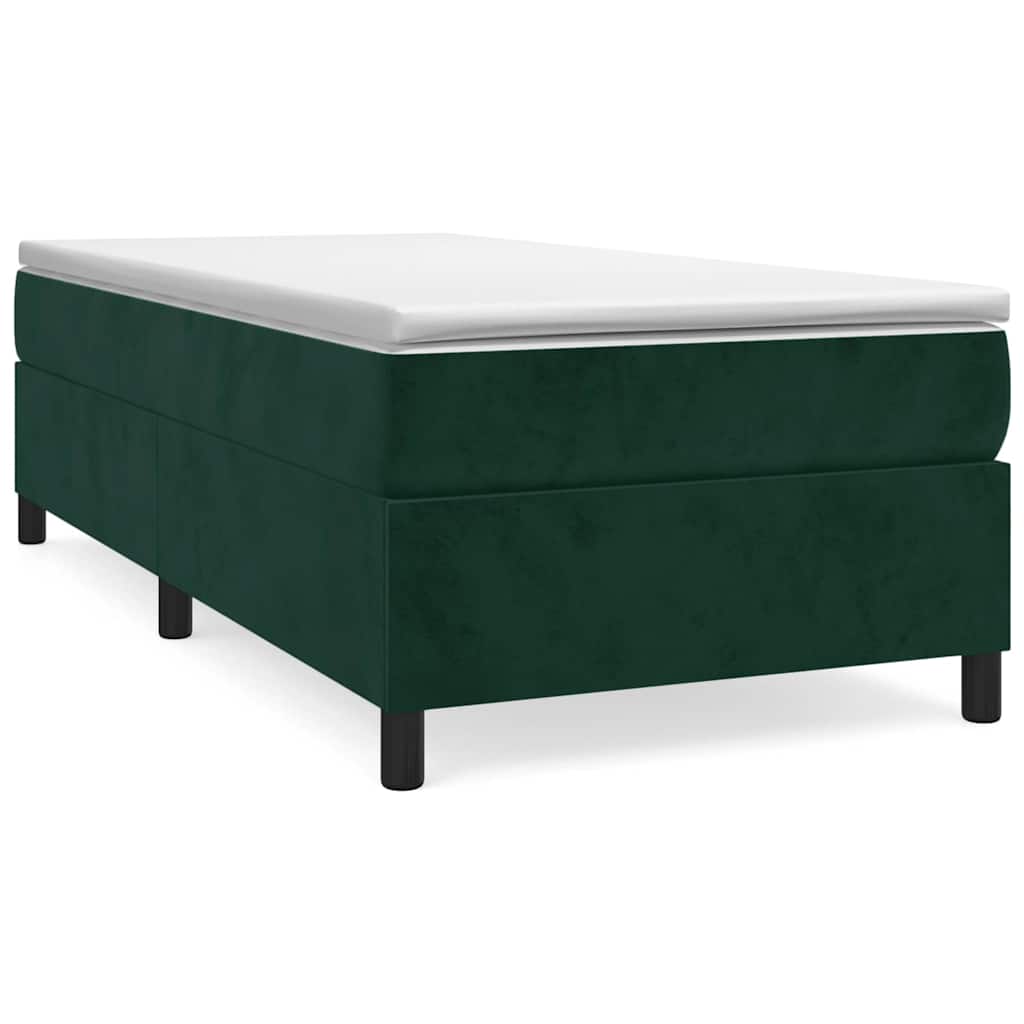 Boxspringbett mit Matratze Dunkelgrün 100x200 cm Samt