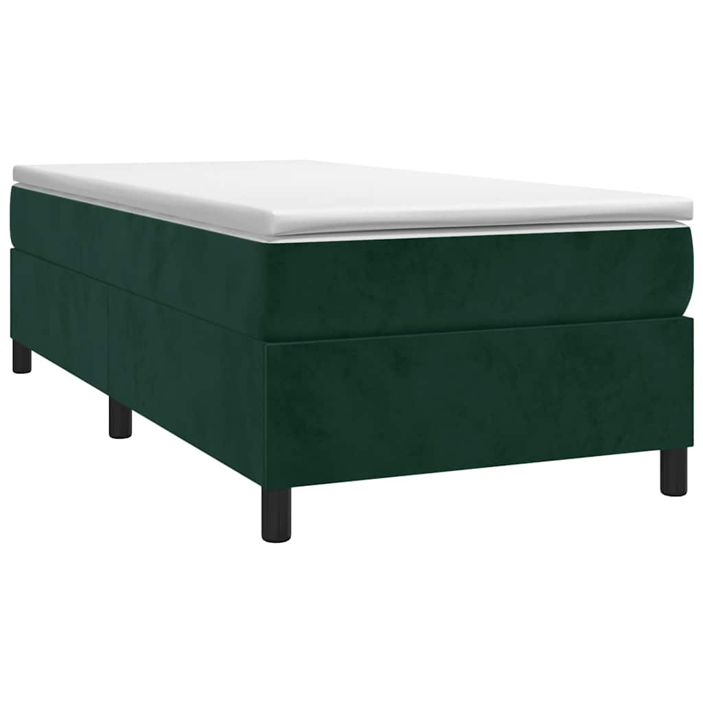 Boxspringbett mit Matratze Dunkelgrün 100x200 cm Samt
