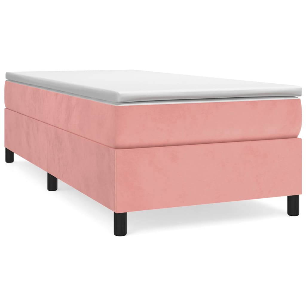 Boxspringbett mit Matratze Rosa 100x200 cm Samt