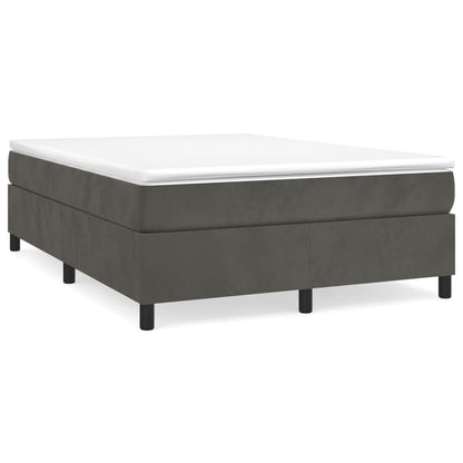 Boxspringbett mit Matratze Dunkelgrau 140x200 cm Samt