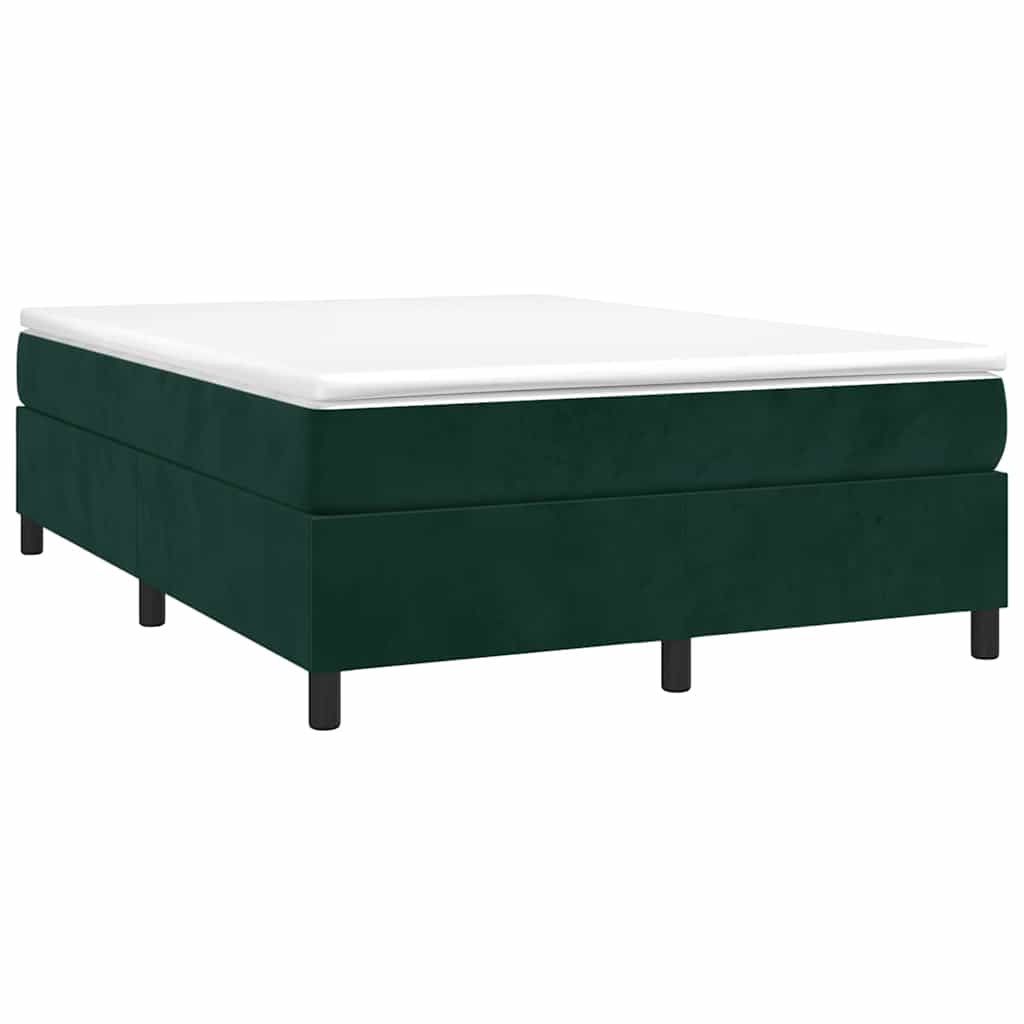 Boxspringbett mit Matratze Dunkelgrün 140x200 cm Samt