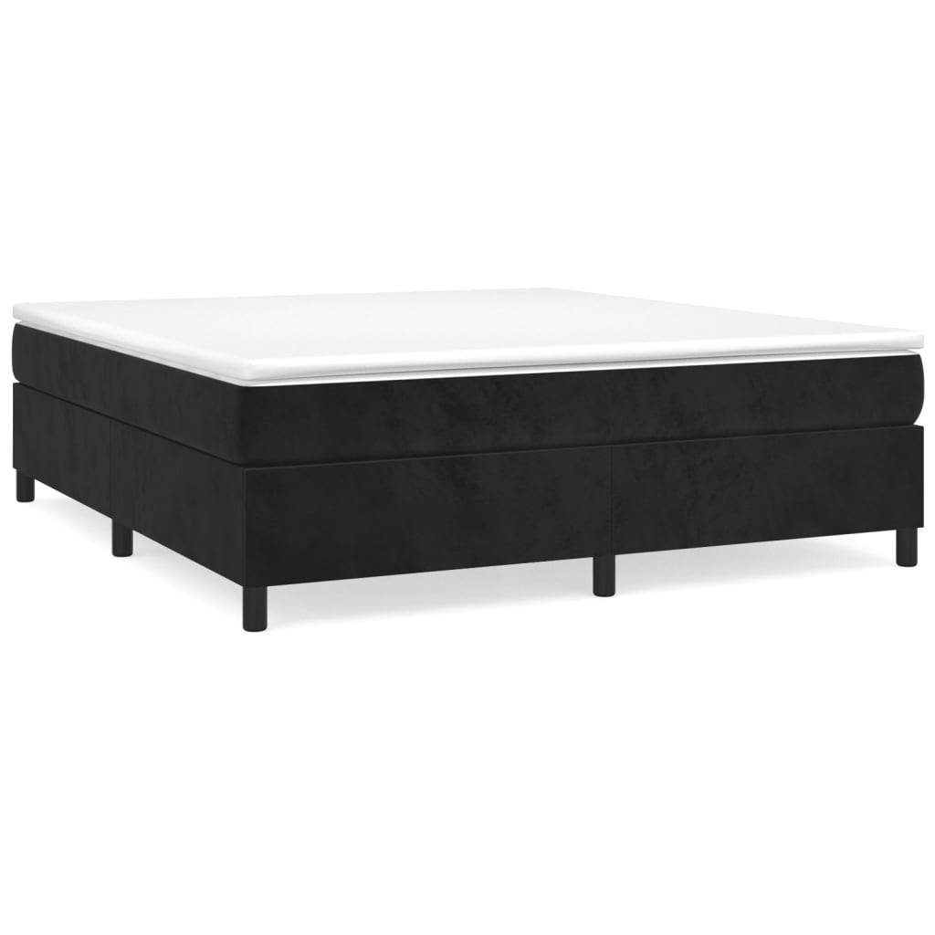 Box spring bed with mattress black 160x200 cm velvet