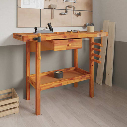 Werkbank mit Schublade und Schraubstöcken 124x52x83 cm