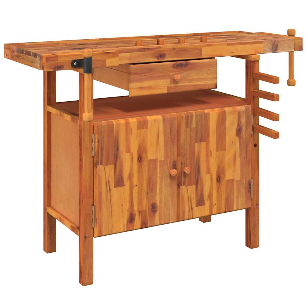 Werkbank mit Schublade und Schraubstöcken 124x52x83 cm