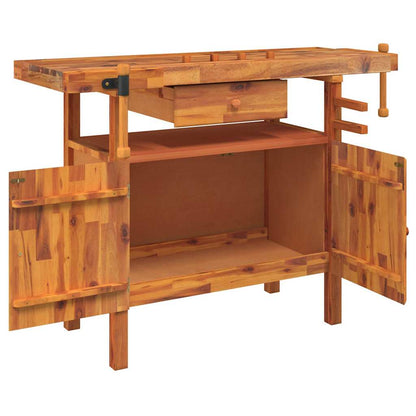 Werkbank mit Schublade und Schraubstöcken 124x52x83 cm