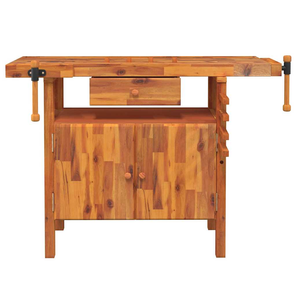 Werkbank mit Schublade und Schraubstöcken 124x52x83 cm