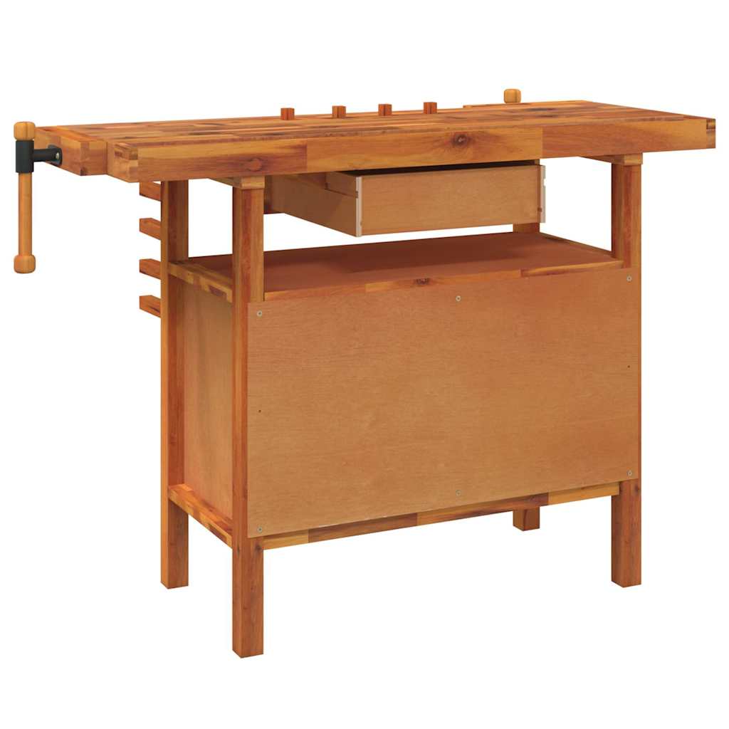 Werkbank mit Schublade und Schraubstöcken 124x52x83 cm