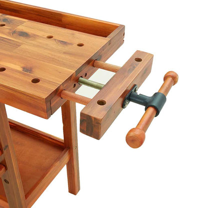 Werkbank mit Schublade und Schraubstöcken 124x52x83 cm