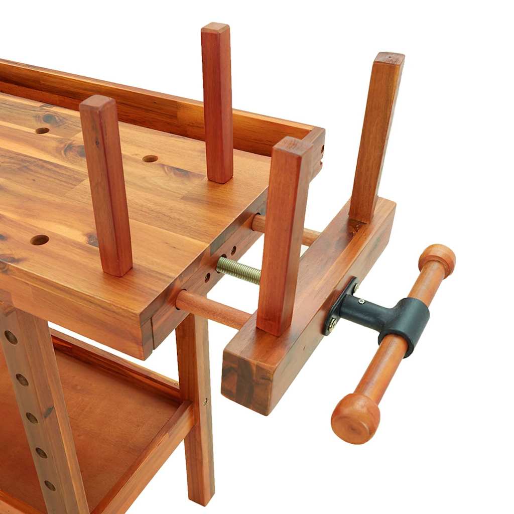 Werkbank mit Schublade und Schraubstöcken 124x52x83 cm