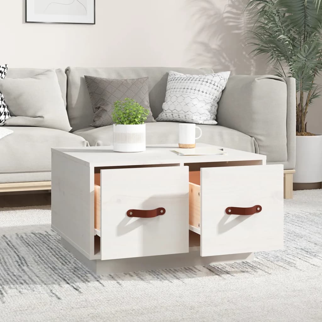 Coffee Table White 60x53x35 cm Solid Pine