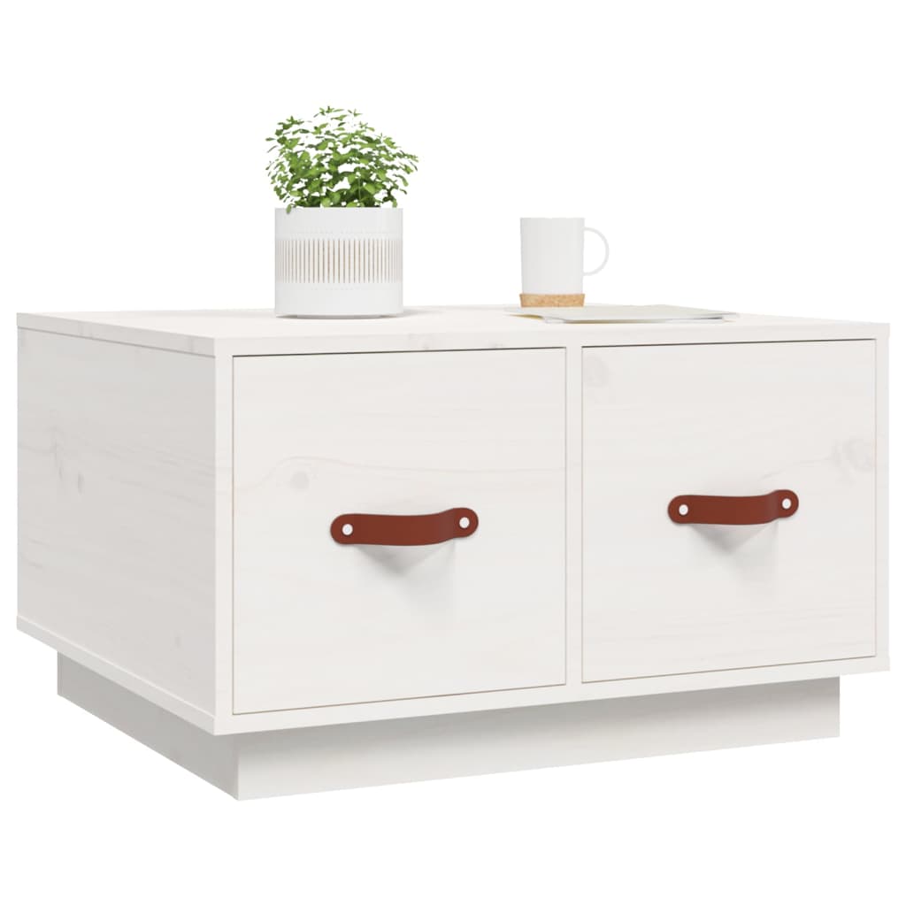 Coffee Table White 60x53x35 cm Solid Pine