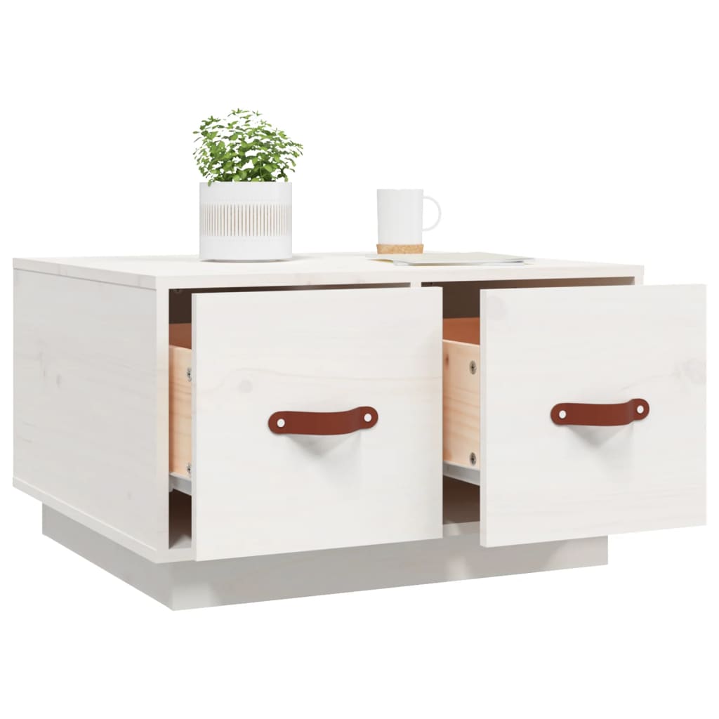 Coffee Table White 60x53x35 cm Solid Pine
