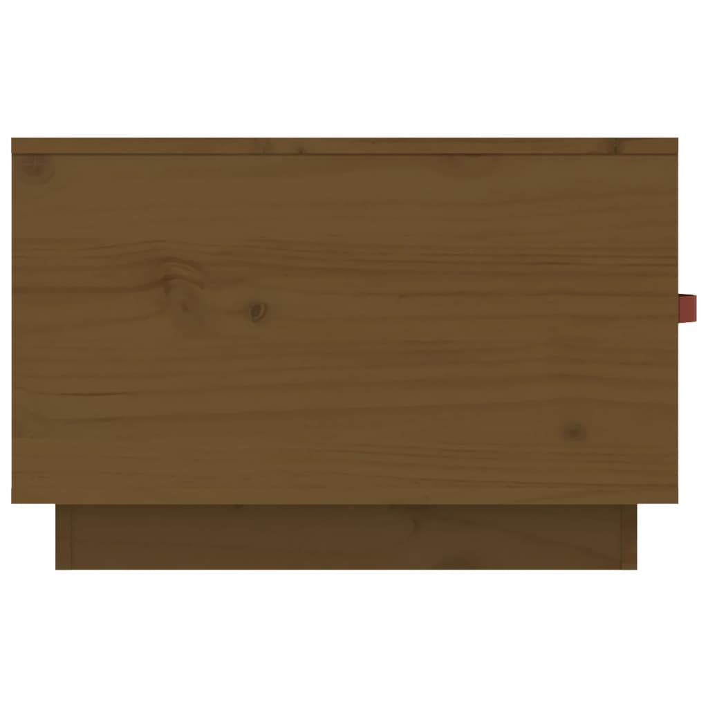 Table basse marron miel 60x53x35 cm en bois de pin massif