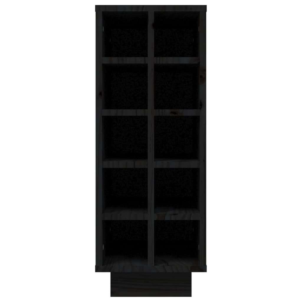 Weinregal Schwarz 23x34x61 cm Massivholz Kiefer