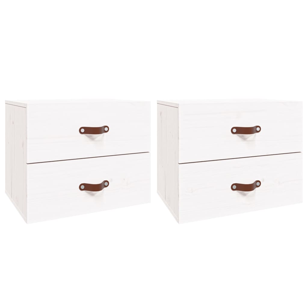 Tables de chevet murales 2 pcs. Blanc 50x36x40 cm