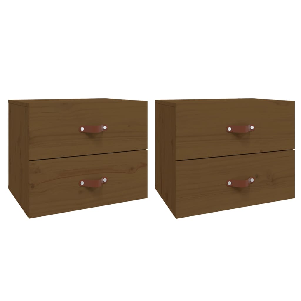 Tables de chevet murales 2 pcs marron miel 50x36x40 cm