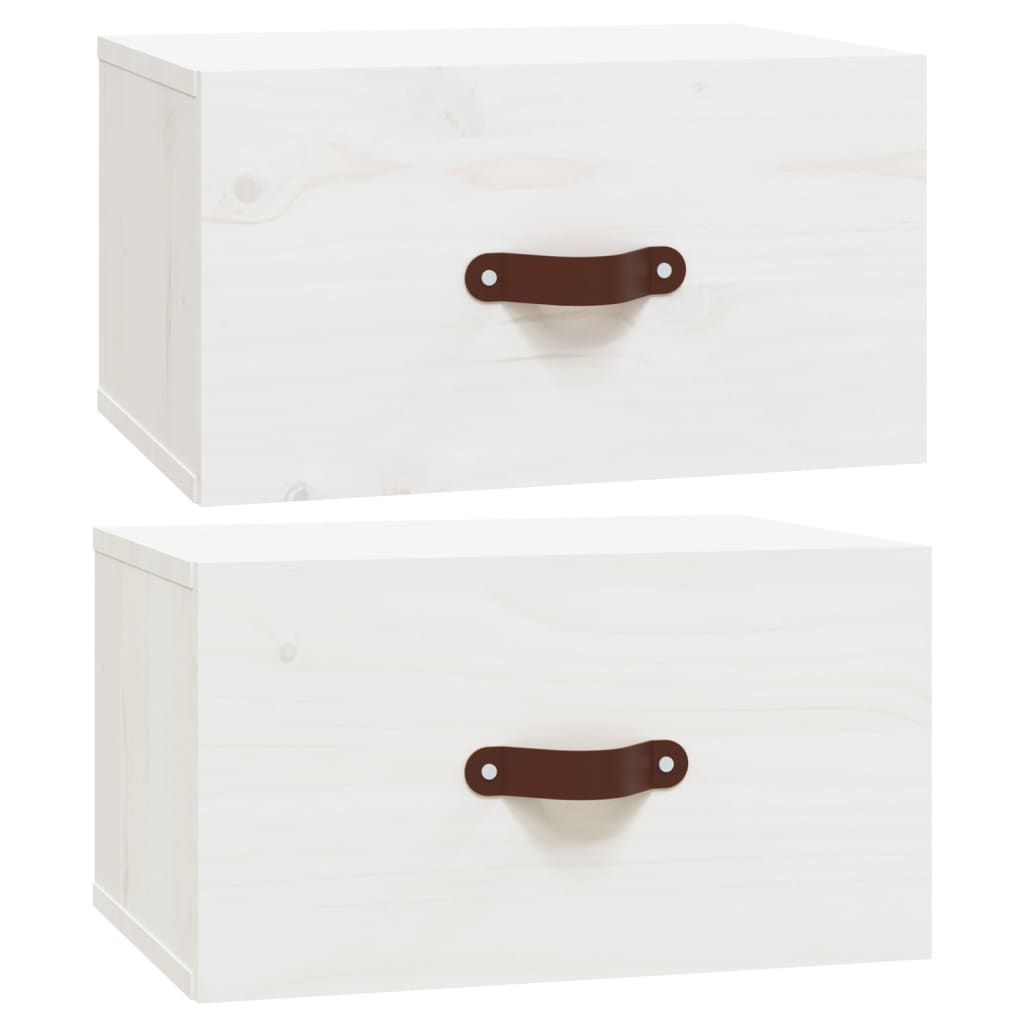 Tables de chevet murales 2 pcs. Blanc 40x29,5x22 cm